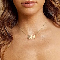 Tavuala Angel Number Necklace For Women 18K Gold Plated 000 111 222 333 444 555 666 777 888 999 Necklace Numerology Jewelry Si