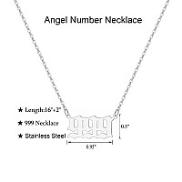 Tavuala Angel Number Necklace For Women 18K Gold Plated 000 111 222 333 444 555 666 777 888 999 Necklace Numerology Jewelry Si