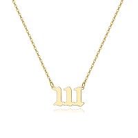 Tavuala Angel Number Necklace For Women 18K Gold Plated 000 111 222 333 444 555 666 777 888 999 Necklace Numerology Jewelry Go