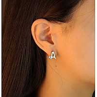 Initial Hoop Earrings For Women Silver Plated Letters Z Initial Earrings Valentines Day Gifts For Women