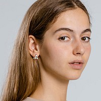 Initial Hoop Earrings For Women Silver Plated Letters F Initial Earrings For Women