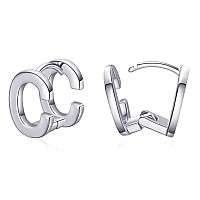 Initial Hoop Earrings For Women Silver Plated Letters C Initial Earrings For Girls Valentines Day Gifts For Her