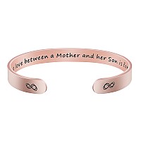 Joycuff Mothers Day Gifts For Mom Mama Mommy Inspirational Rose Gold Cuff Bracelet Christmas Encouragement Engraved Mother Son J