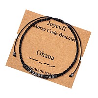 Ohana Morse Code Bracelets For Women Men Unique Minimalist Handmade Trendy Christmas Birthday Day Gifts For Mom Aunt Wife Niece