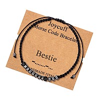 Joycuff Bestie Gifts For Mom Dad Daughter Nurse Bracelets For Women Men Unique Funny Silk Wrap Morse Code Bracelet Funny Inspira