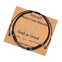 Joycuff Religious Morse Code Bracelets For Women Men Unique Trendy Christmas Baptism Gifts For Mom Dad Aunt Wife Nurse Grandma D