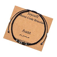 Aunt Gifts Morse Code Bracelet For Women Handmade Secret Message Beads With Silk Cord Jewelry Christmas Thanksgiving Day Gifts F