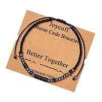 Joycuff Gifts For Mom Daughter Nurse Bracelets For Women Unique Funny Silk Wrap Morse Code Bracelet Funny Inspirational Motivati