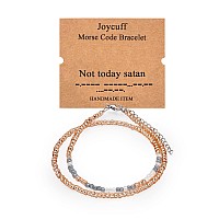 Christian Gifts Morse Code Bracelets For Women Inspirational Gifts For Best Friend Adjustable Bead Wrap Bracelet Handmade Trendy