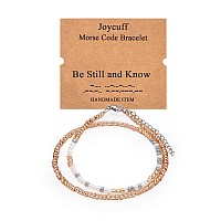 Joycuff Gifts For Teen Girls Sister Mom Wife Women Morse Code Bracelets For Her Bff Best Friend Silk Wrap Bracelet Birthday Birt