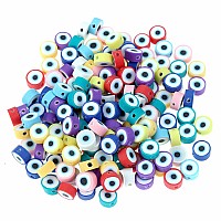 100Pcs Colorful Evil Eye Polymer Clay 10Mm Spacer Beads For Women Girls Jewelry Making Diy Bracelet Necklace Hair Clip Accessori