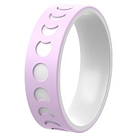 Thunderfit Silicone Wedding Rings For Men And Women Laser Printed Design 6Mm Width 2Mm Thick Moon Light Purple Cwhite S