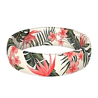 Thunderfit Silicone Wedding Bands For Women Printed Design 55Mm Width 18Mm Thick Flowers And Leaf Size 10105 2010Mm