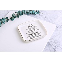 Scwhousi True Frienship Gifts For Women Female Birthday Ceramic Ring Dish Jewelry Traya Truely Great Friend Is Hard To Finddif