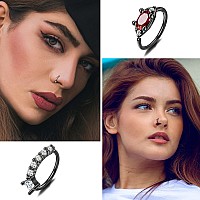 Drperfect 9Pcs 20G Nose Ring Hoop Stainless Steel Paved Cz Cartilage Earrings Hoop Nose Piercing Jewelry For Women Men Silver Go