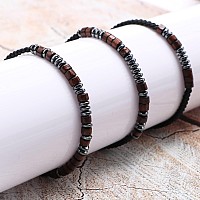 Joycuff Badass Dad Morse Code Bracelets For Men Dad Father Birthday Christmas Jewelry Gifts Cord Wrap Wood Beads Strand Warp Bra