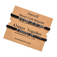 Joycuff Always Together Strand Inspirational Set Bracelets For Women Men Black Beads Morse Code Jewelry Funny Unique Female Frie