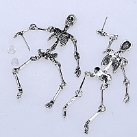 Szxc Womens Jointed Skeleton Post Dangle Long Hypoallergenic Earrings Lightweight Halloween Costume Jewelry Accessories Si