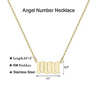 Tavuala Angel Number Necklace For Women 18K Gold Plated 000 111 222 333 444 555 666 777 888 999 Necklace Numerology Jewelrygol