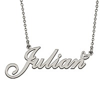 Huan Xun Customized Stainless Steel Kids Name Pendant Necklace Gifts For Mum New Mom Julian