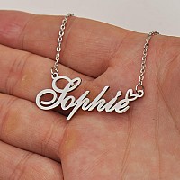 Huan Xun Customized Stainless Steel Kids Name Pendant Necklace Gifts For Mum New Mom Julian