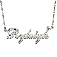 Huan Xun Name Necklace With Heart Silver Letter Pendant Gifts Custom Name Necklace For Girls Ryleigh