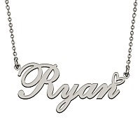 Huan Xun Name Necklace With Heart Silver Letter Pendant Gifts Custom Name Necklace For Girls Ryan