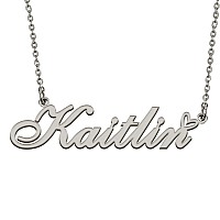 Huan Xun Customized Stainless Steel Kids Name Pendant Necklace Gifts For Mum New Mom Kaitlin