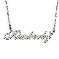 Huan Xun Customized Stainless Steel Kids Name Pendant Necklace Gifts For Mum New Mom Kimberly