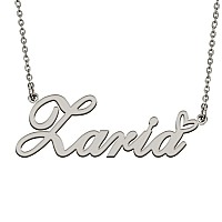 Huan Xun Name Necklace With Heart Silver Letter Pendant Gifts Custom Name Necklace For Girls Zaria