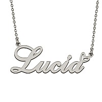 Huan Xun Customized Stainless Steel Kids Name Pendant Necklace Gifts For Mum New Mom Lucia