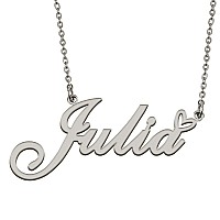 Huan Xun Customized Stainless Steel Kids Name Pendant Necklace Gifts For Mum New Mom Julia