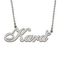 Huan Xun Customized Stainless Steel Kids Name Pendant Necklace Gifts For Mum New Mom Kara