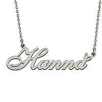 Huan Xun Silver Pendant Name Necklace Jewelry Personalized For My Bitchs Hanna Birthday Gift