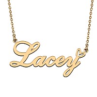 Huan Xun Dainty Customized Name Pendant Lacey Necklace Jewelry Best Friends Birthday Gifts