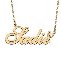 Huan Xun Heart Pendant Tiny Gold Initial Letter Customized Name Necklace Jewelry Gifts For Girls Sadie