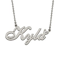 Huan Xun Customized Stainless Steel Kids Name Pendant Necklace Gifts For Mum New Mom Kyla