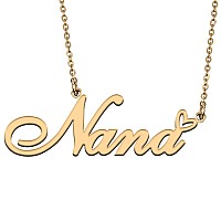 Huan Xun 18K Gold Plate Nameplate Necklace Nana Customized Charm Unique Bridesmaid Gifts