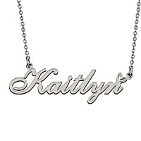 Huan Xun Customized Stainless Steel Kids Name Pendant Necklace Gifts For Mum New Mom Kaitlyn