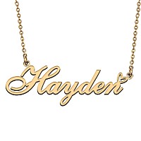 Huan Xun Custom My Name Pendant Necklace Customized Jewelry Gifts For My Girlfriend Hayden