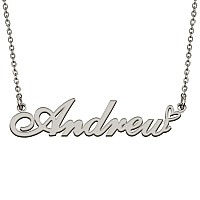 Huan Xun Stainless Steel Heart Pendant Name Necklace Personalized Made Gifts For My Mother Andrew