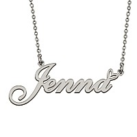 Huan Xun Silver Pendant Name Necklace Jewelry Personalized For My Bitchs Jenna Birthday Gift