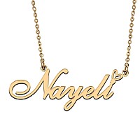 Huan Xun 18K Gold Plate Nameplate Necklace Nayeli Customized Charm Unique Bridesmaid Gifts