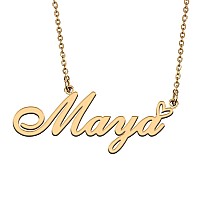 Huan Xun 18K Gold Plate Nameplate Necklace Maya Customized Charm Unique Bridesmaid Gifts