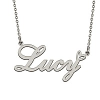 Huan Xun Customized Stainless Steel Kids Name Pendant Necklace Gifts For Mum New Mom Lucy