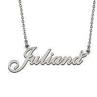 Huan Xun Customized Stainless Steel Kids Name Pendant Necklace Gifts For Mum New Mom Juliana