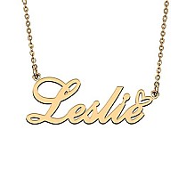 Huan Xun Dainty Customized Name Pendant Leslie Necklace Jewelry Best Friends Birthday Gifts