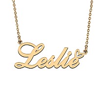 Huan Xun Dainty Customized Name Pendant Leslie Necklace Jewelry Best Friends Birthday Gifts