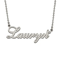 Huan Xun Customized Stainless Steel Kids Name Pendant Necklace Gifts For Mum New Mom Lauryn