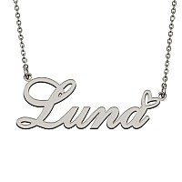 Huan Xun Customized Stainless Steel Kids Name Pendant Necklace Gifts For Mum New Mom Luna